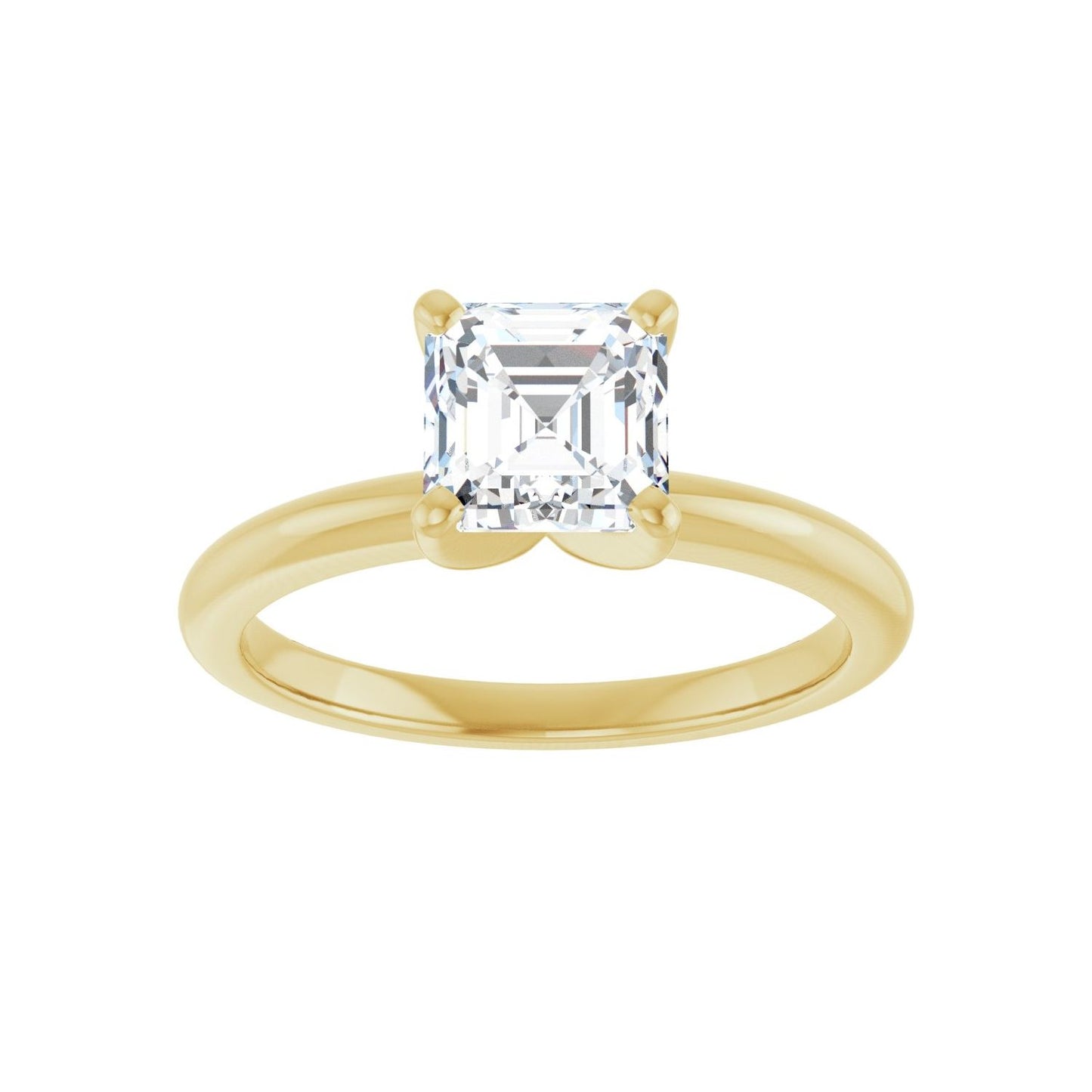 Asscher Engagement Ring | Metal Type=14K Yellow Gold | Center Stone Size=1 CT | Image 3