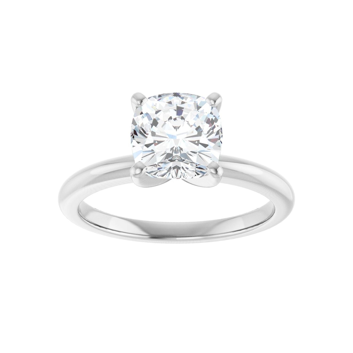 Cushion Engagement Ring | Metal Type=14K White Gold | Center Stone Size=2 CT | Image 3