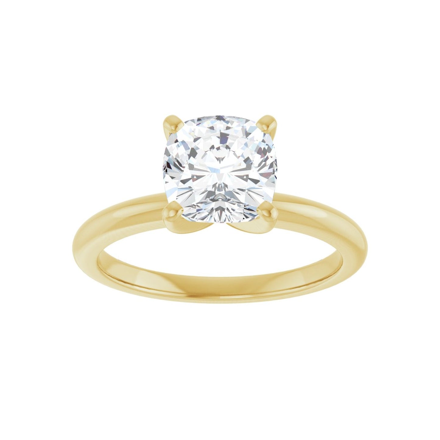 Cushion Engagement Ring | Metal Type=14K Yellow Gold | Center Stone Size=2 CT | Image 3