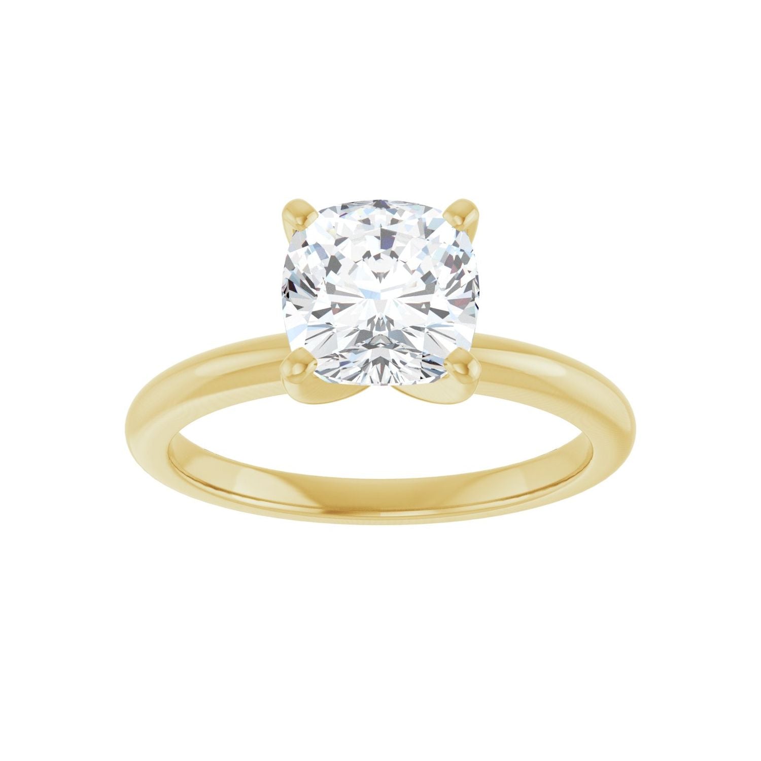 Cushion Engagement Ring | Metal Type=14K Yellow Gold | Center Stone Size=2 CT | Image 3