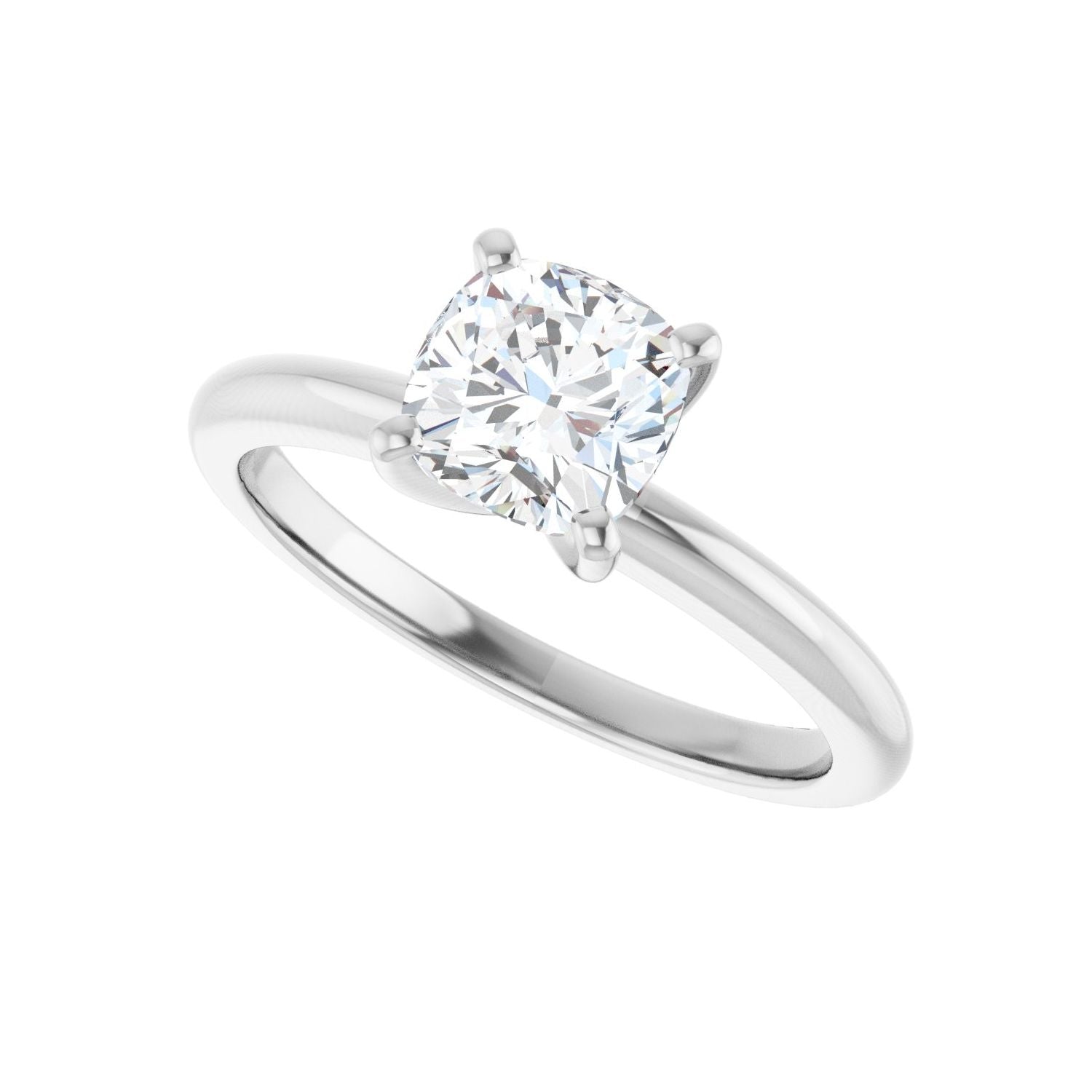 Cushion Engagement Ring | Metal Type=14K White Gold | Center Stone Size=1 CT | Image 5