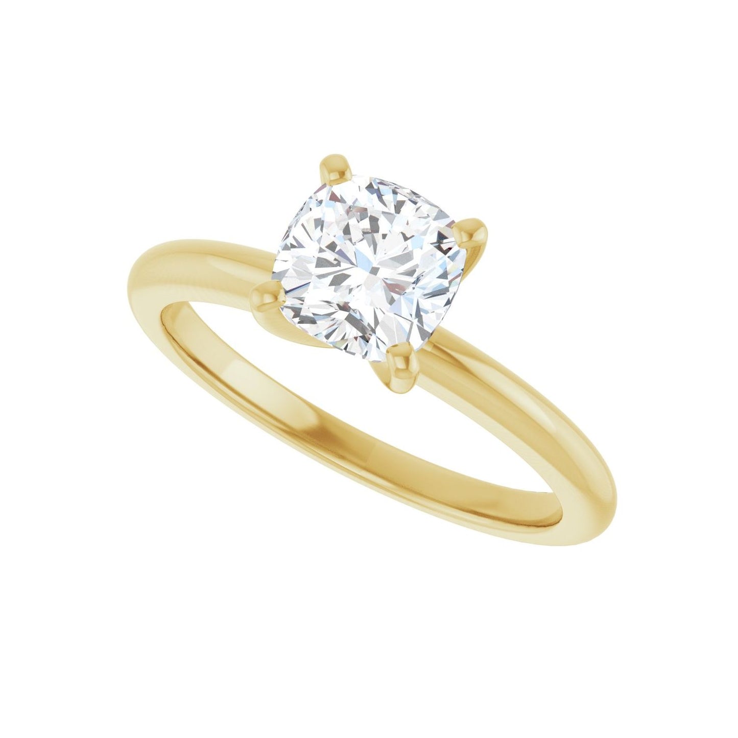 Cushion Engagement Ring | Metal Type=14K Yellow Gold | Center Stone Size=1 CT | Image 5