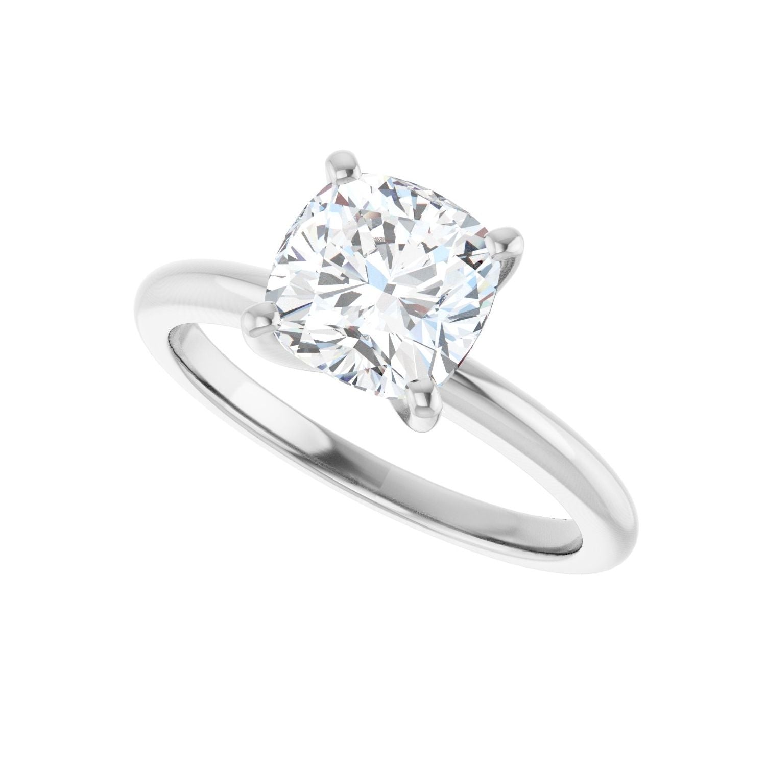 Cushion Engagement Ring | Metal Type=14K White Gold | Center Stone Size=2 CT | Image 5