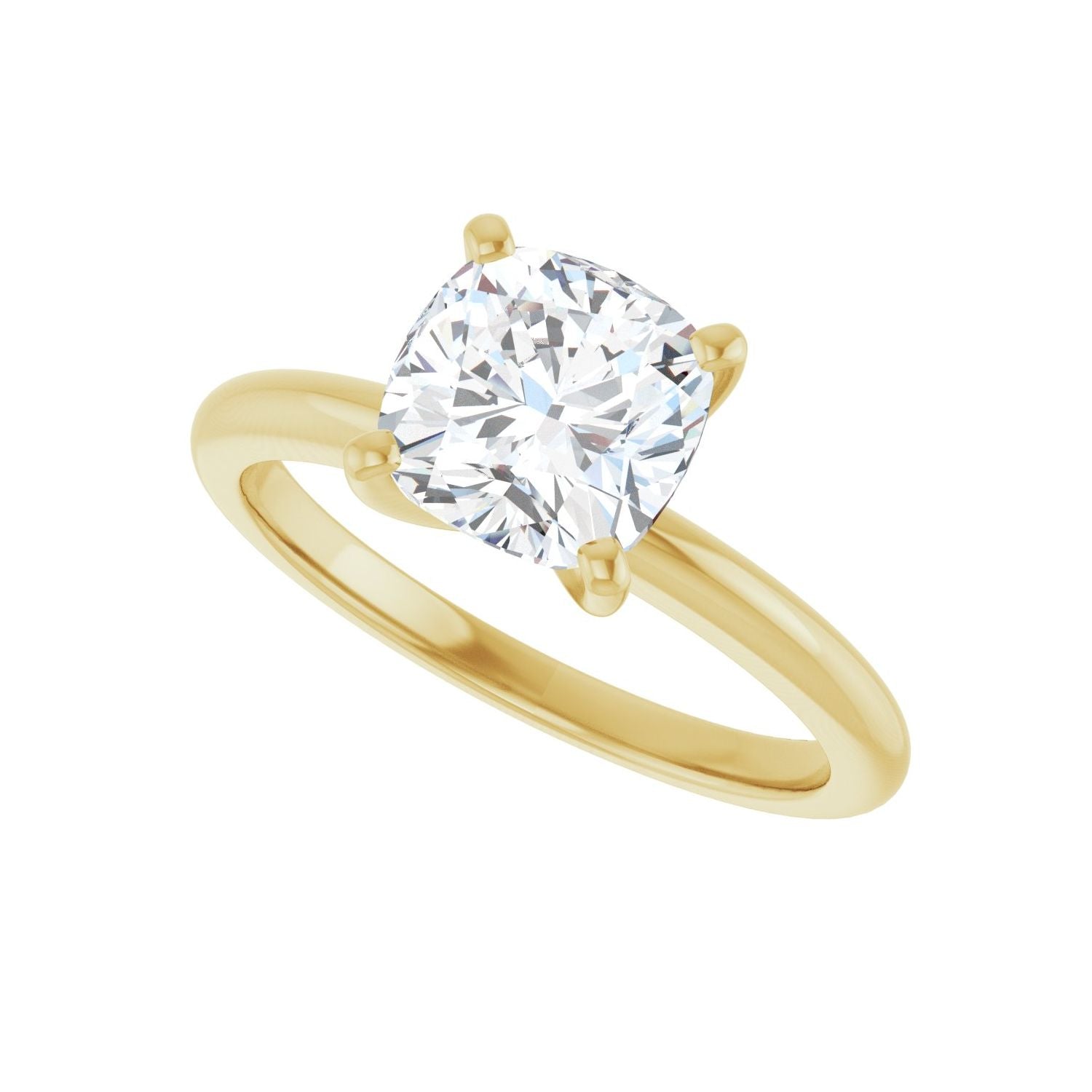 Cushion Engagement Ring | Metal Type=14K Yellow Gold | Center Stone Size=2 CT | Image 5