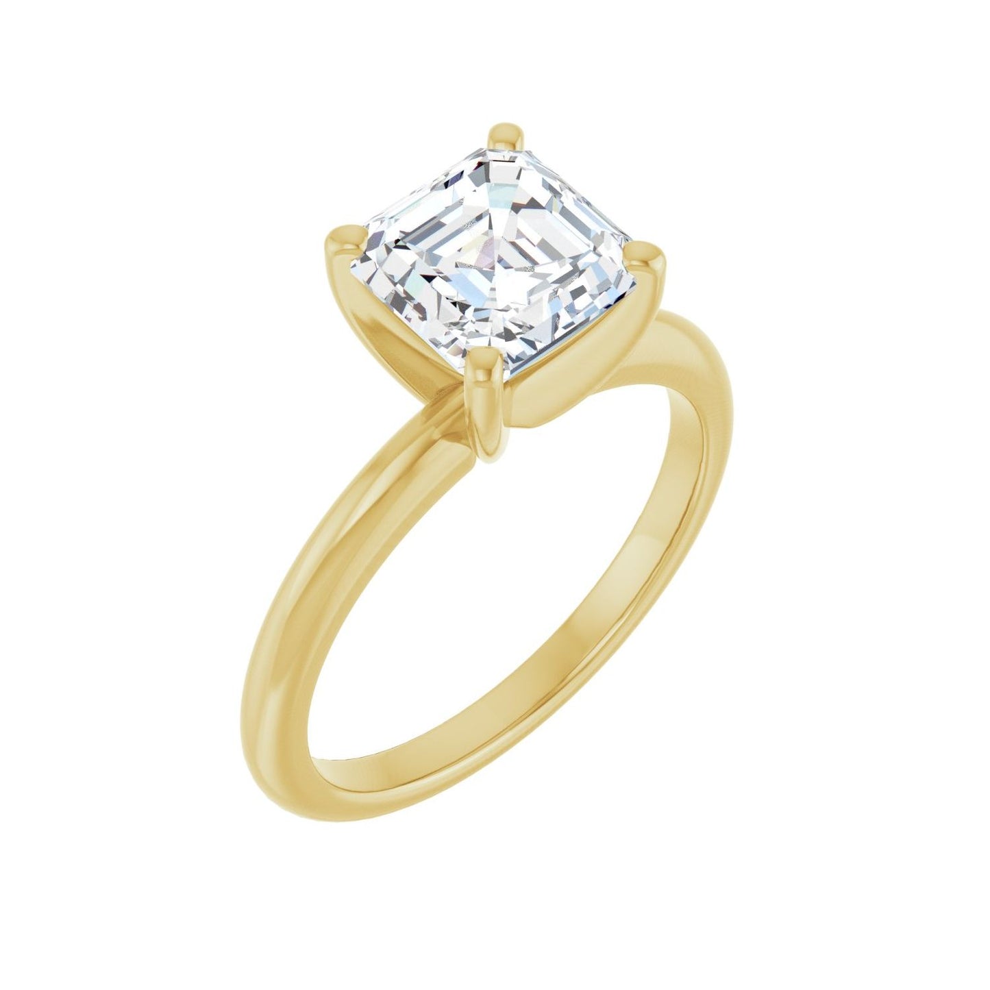 Asscher Engagement Ring | Metal Type=14K Yellow Gold | Center Stone Size=2 CT | Image 1