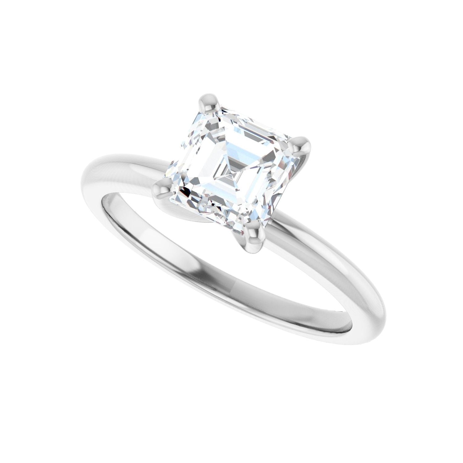 Asscher Engagement Ring | Metal Type=14K White Gold | Center Stone Size=1 CT | Image 5