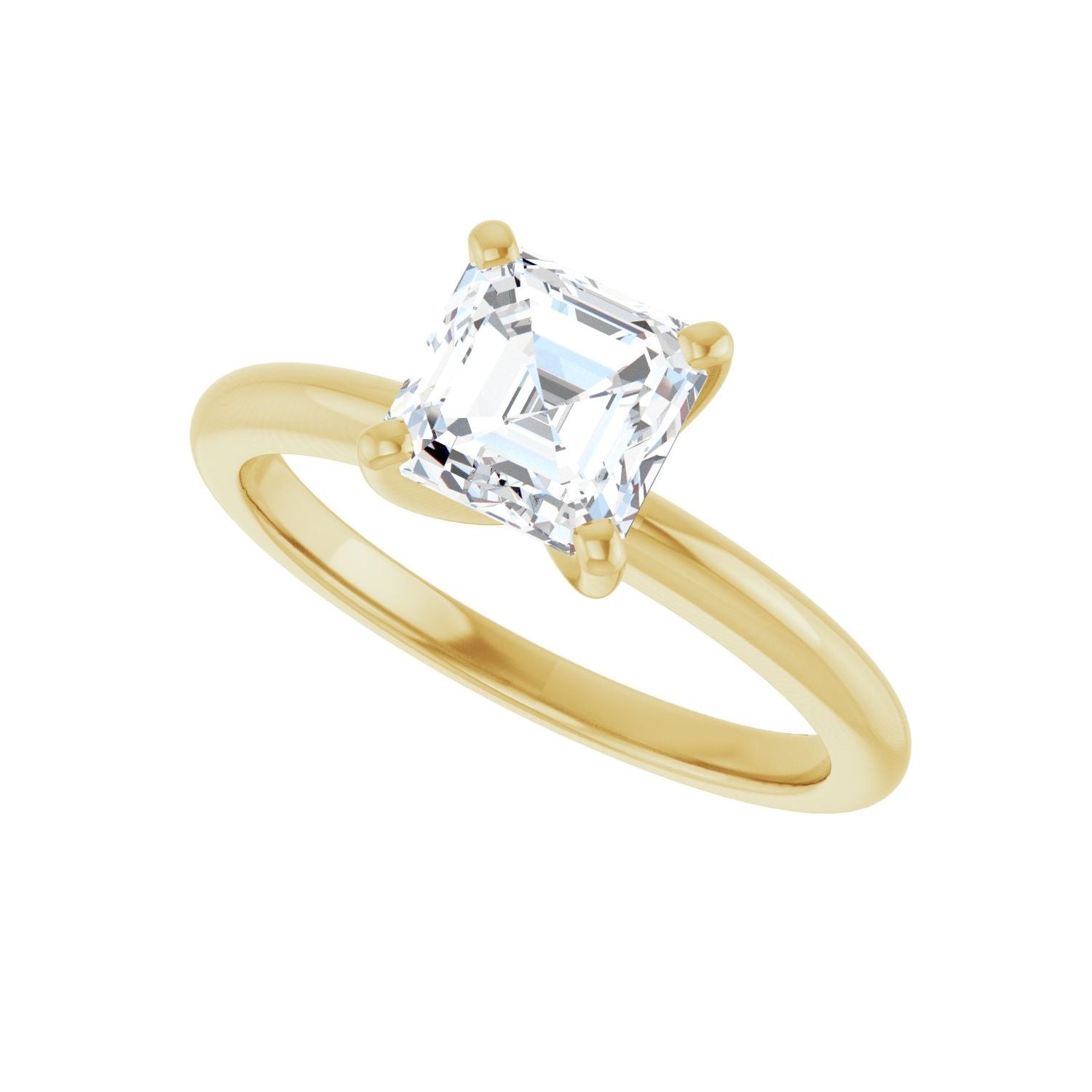 Asscher Engagement Ring | Metal Type=14K Yellow Gold | Center Stone Size=1 CT | Image 5