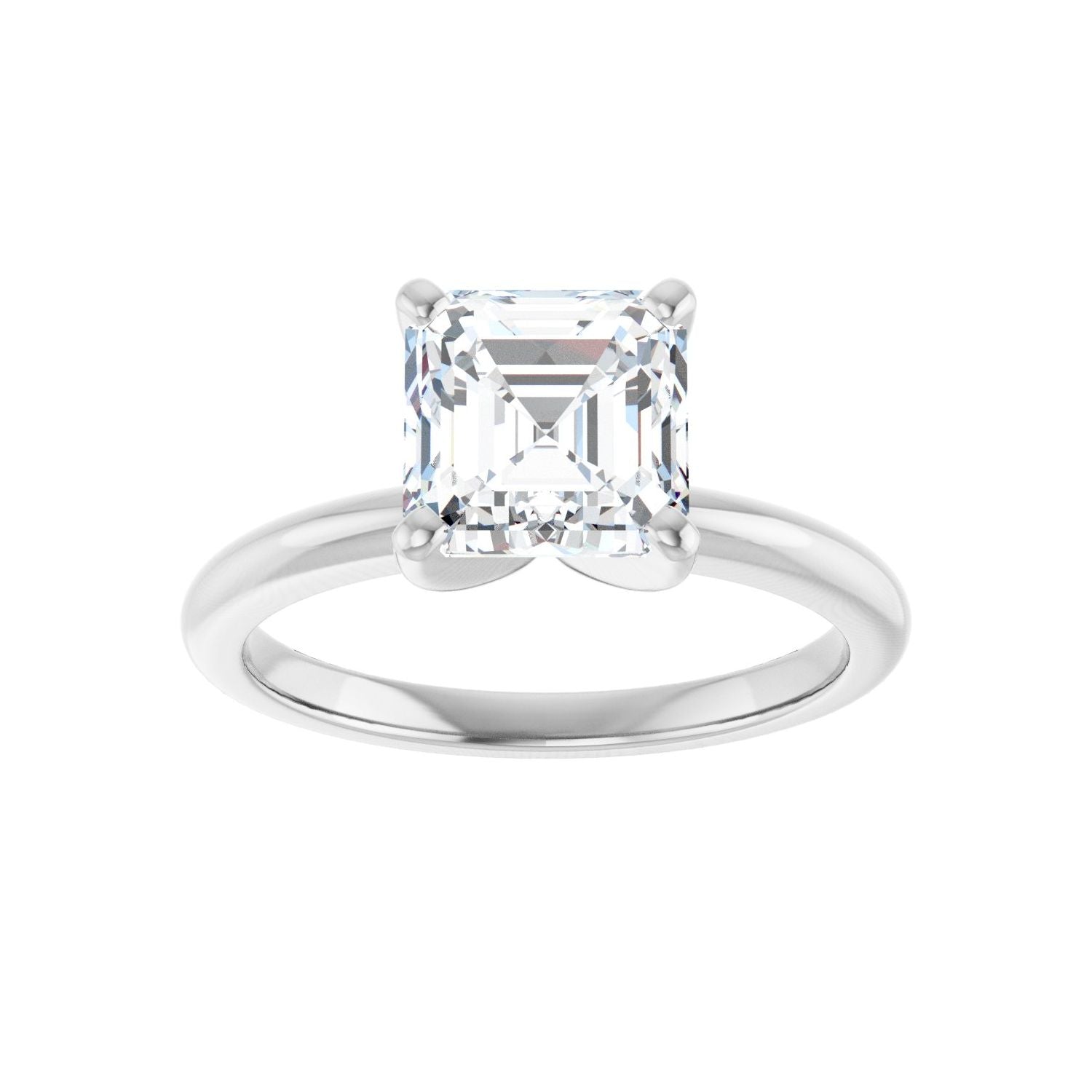 Asscher Engagement Ring | Metal Type=14K White Gold | Center Stone Size=2 CT | Image 3