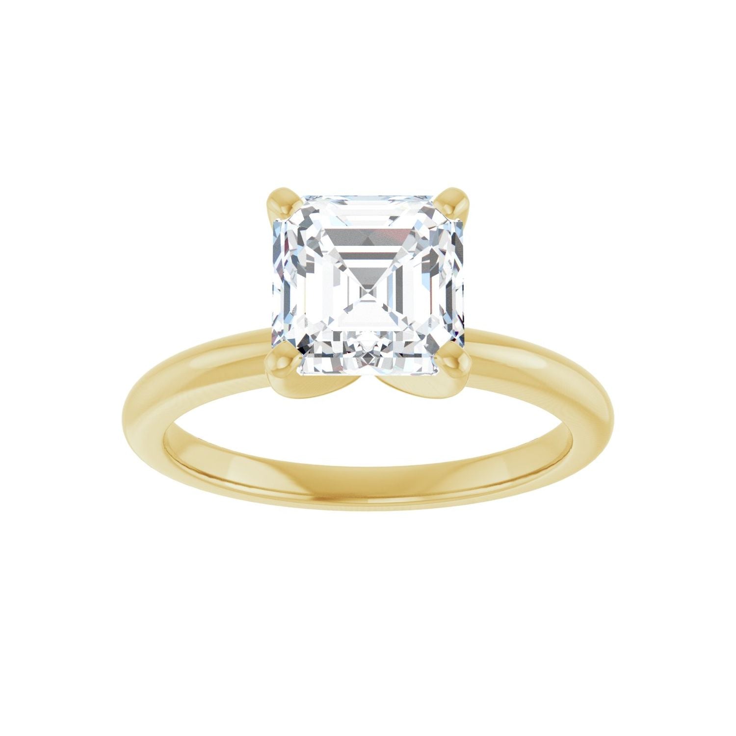 Asscher Engagement Ring | Metal Type=14K Yellow Gold | Center Stone Size=2 CT | Image 3