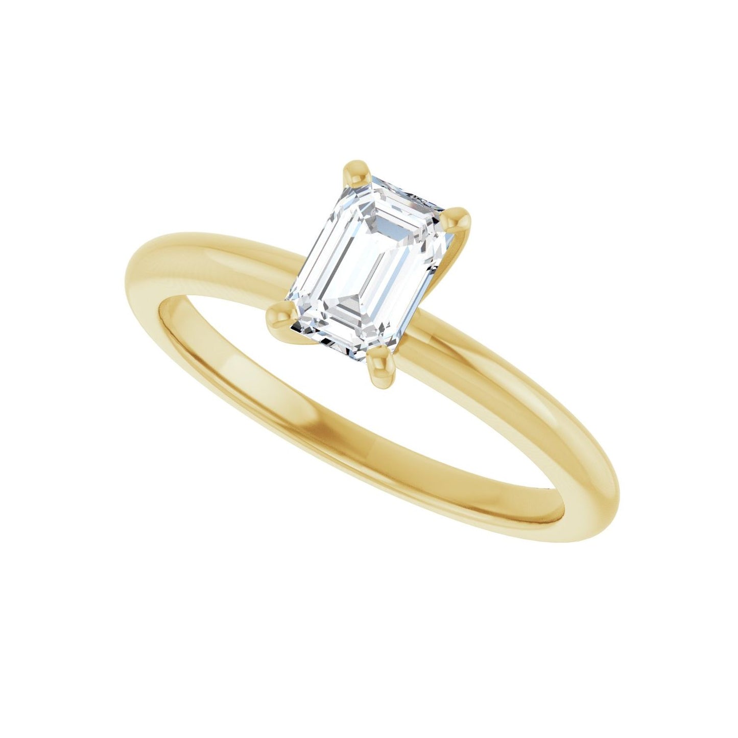 Emerald Engagement Ring | Metal Type=14K Yellow Gold | Center Stone Size=1 CT | Image 5
