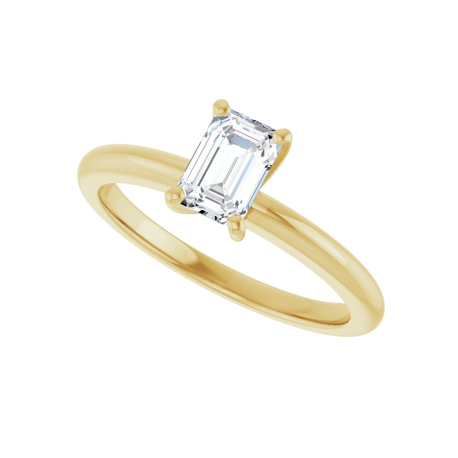 Emerald Engagement Ring | Metal Type=14K Yellow Gold | Center Stone Size=1 CT | Image 5