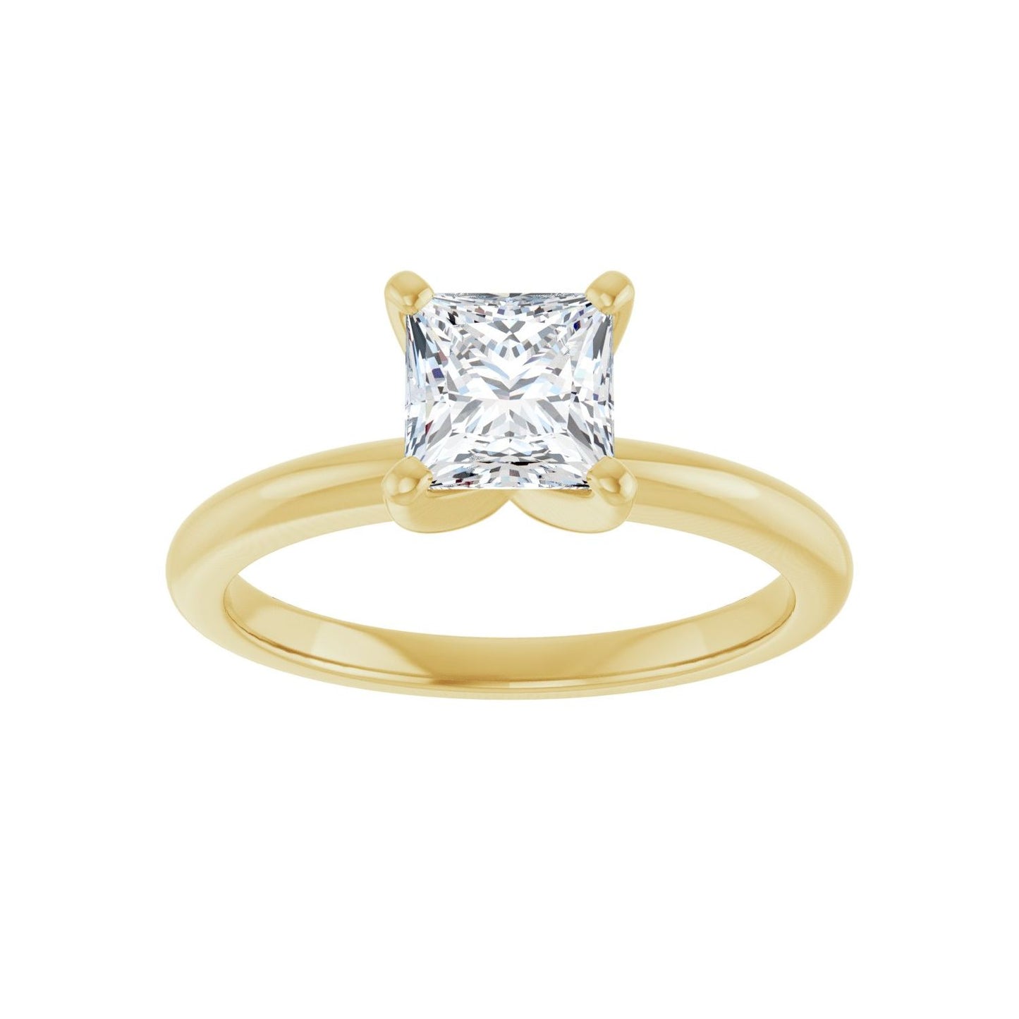 Square Engagement Ring | Metal Type=14K Yellow Gold | Center Stone Size=1 CT | Image 3