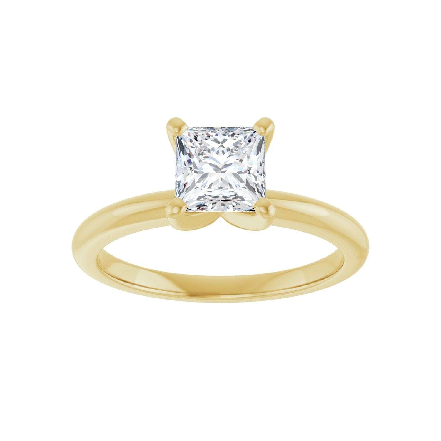 Square Engagement Ring | Metal Type=14K Yellow Gold | Center Stone Size=1 CT | Image 3