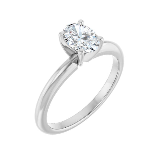 Oval Engagement Ring | Metal Type=14K White Gold | Center Stone Size=1 CT | Image 1