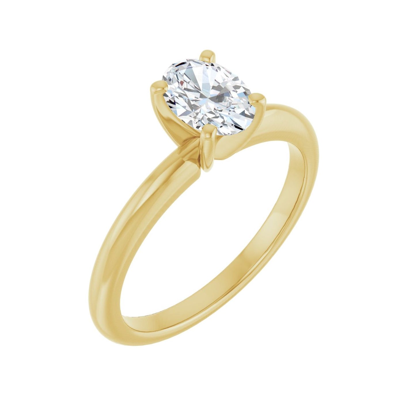 Oval Engagement Ring | Metal Type=14K Yellow Gold | Center Stone Size=1 CT | Image 1