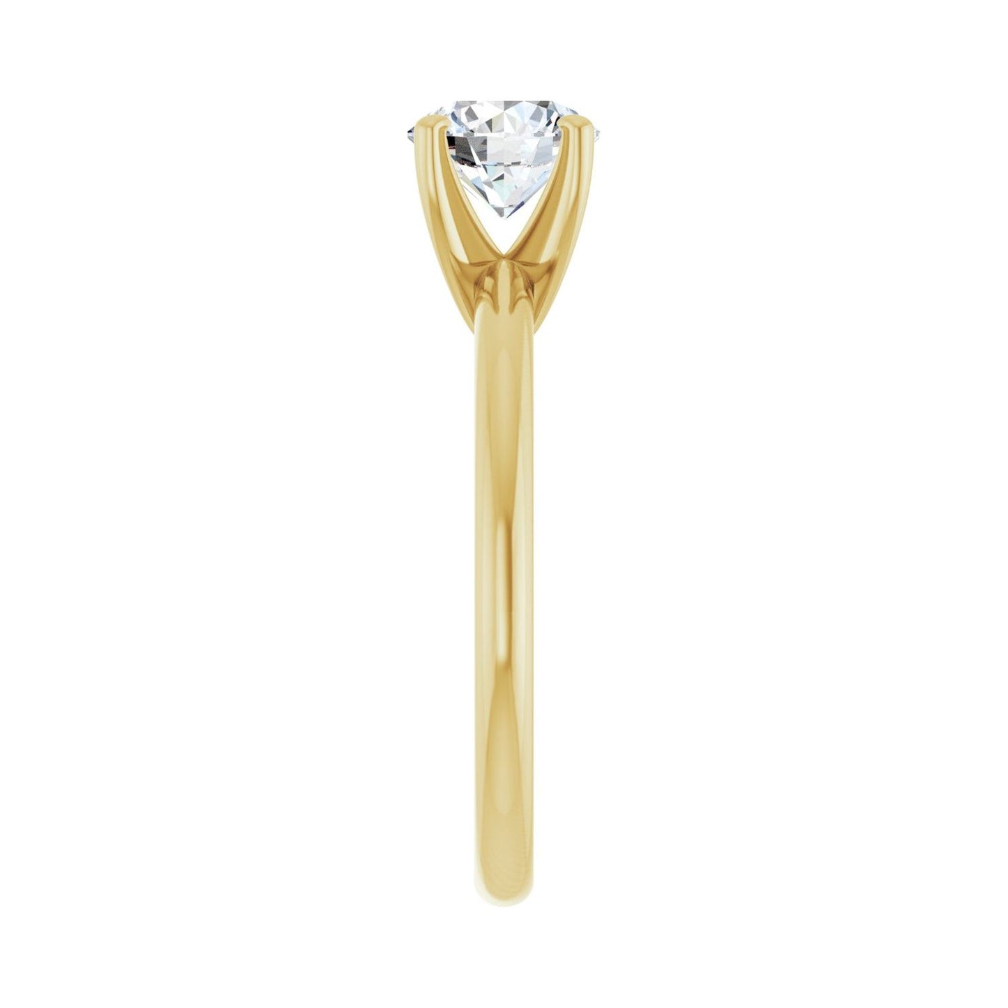 Round Engagement Ring | Metal Type=14K Yellow Gold | Center Stone Size=1 CT | Image 4