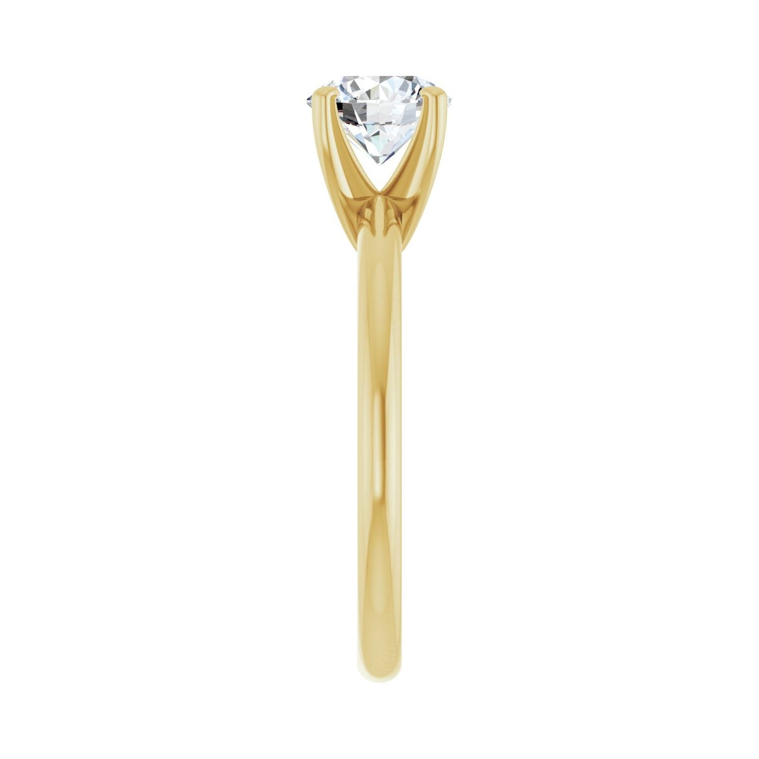 Round Engagement Ring | Metal Type=14K Yellow Gold | Center Stone Size=1 CT | Image 4