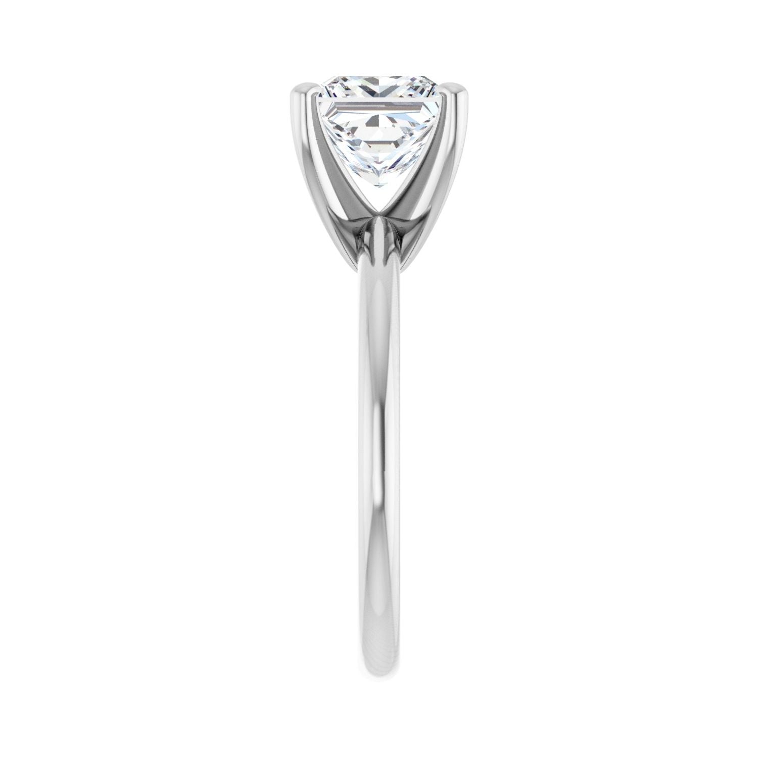 Square Engagement Ring | Metal Type=14K White Gold | Center Stone Size=2 CT | Image 4
