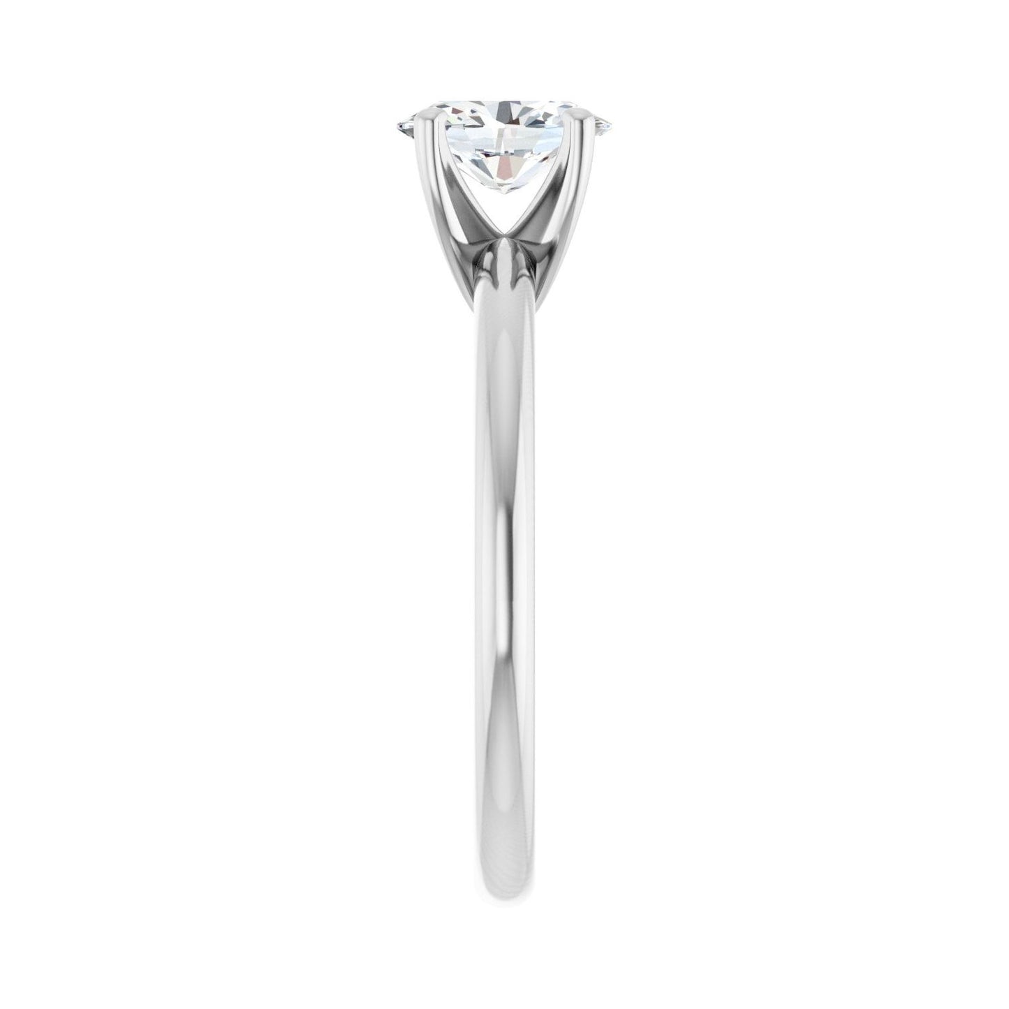 Oval Engagement Ring | Metal Type=14K White Gold | Center Stone Size=1 CT | Image 4