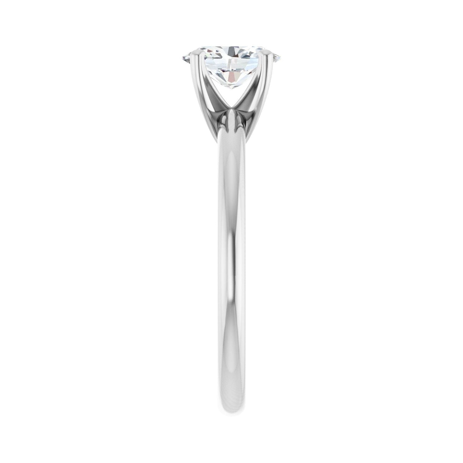 Oval Engagement Ring | Metal Type=14K White Gold | Center Stone Size=1 CT | Image 4