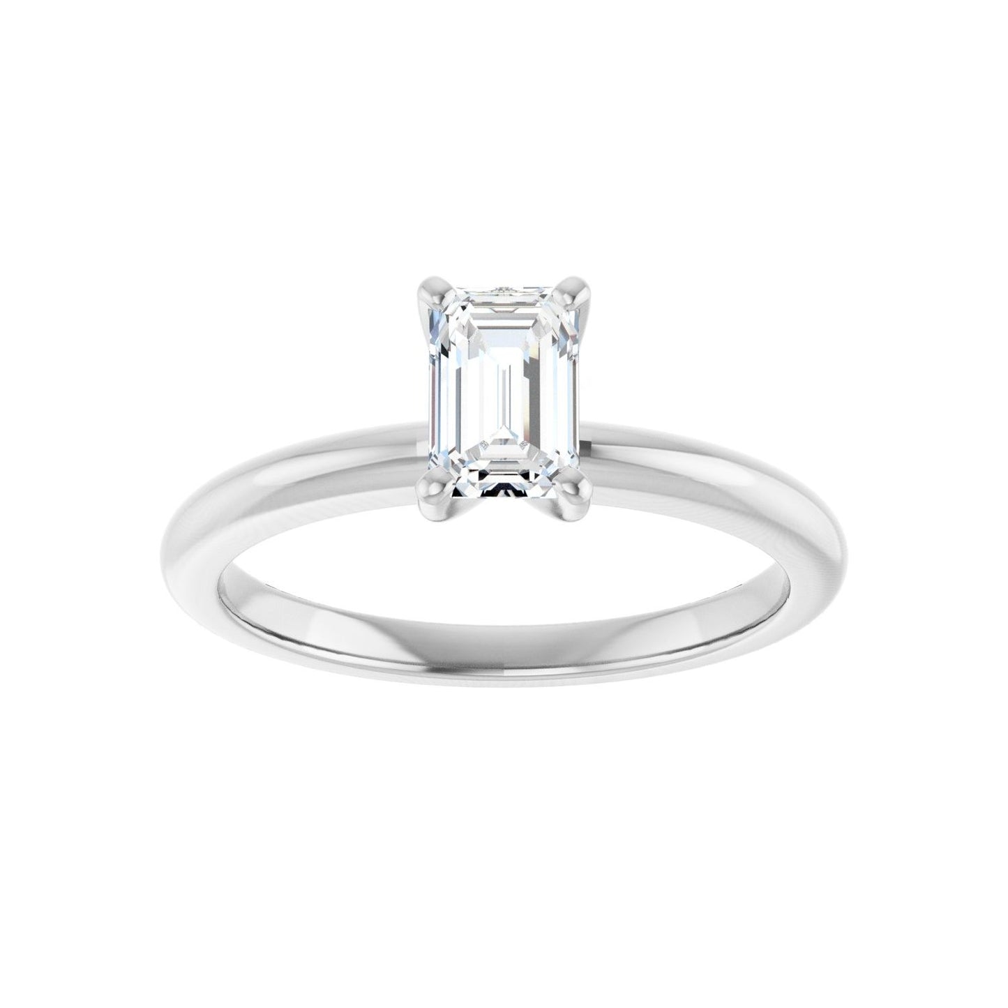 Emerald Engagement Ring | Metal Type=14K White Gold | Center Stone Size=1 CT | Image 3