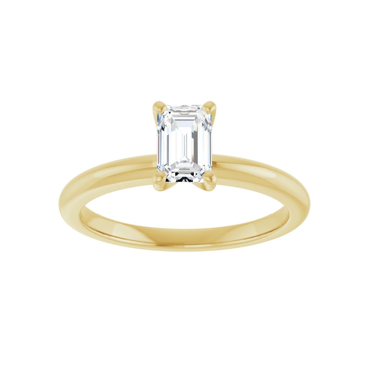 Emerald Engagement Ring | Metal Type=14K Yellow Gold | Center Stone Size=1 CT | Image 3