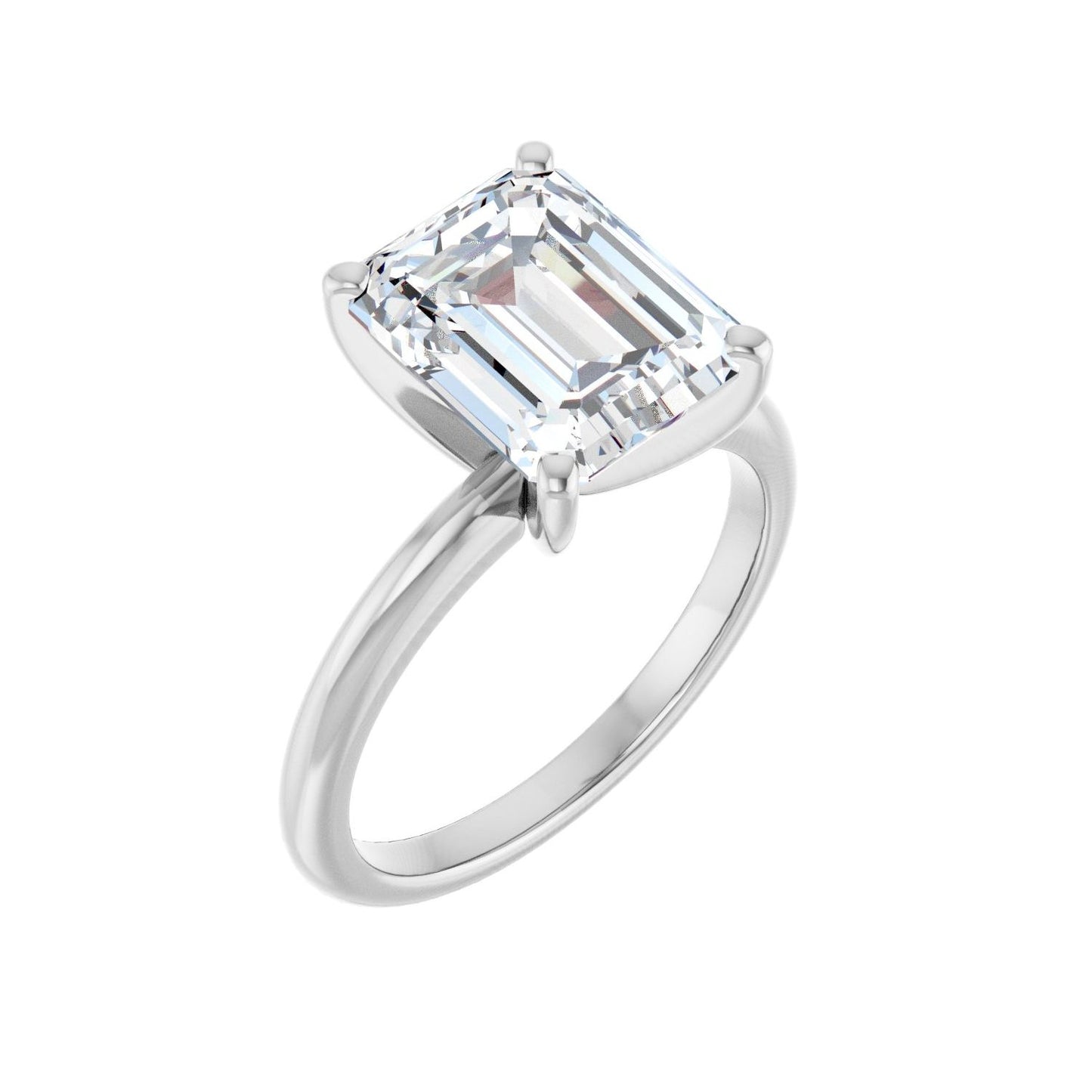 Emerald Engagement Ring | Metal Type=14K White Gold | Center Stone Size=3 CT | Image 1