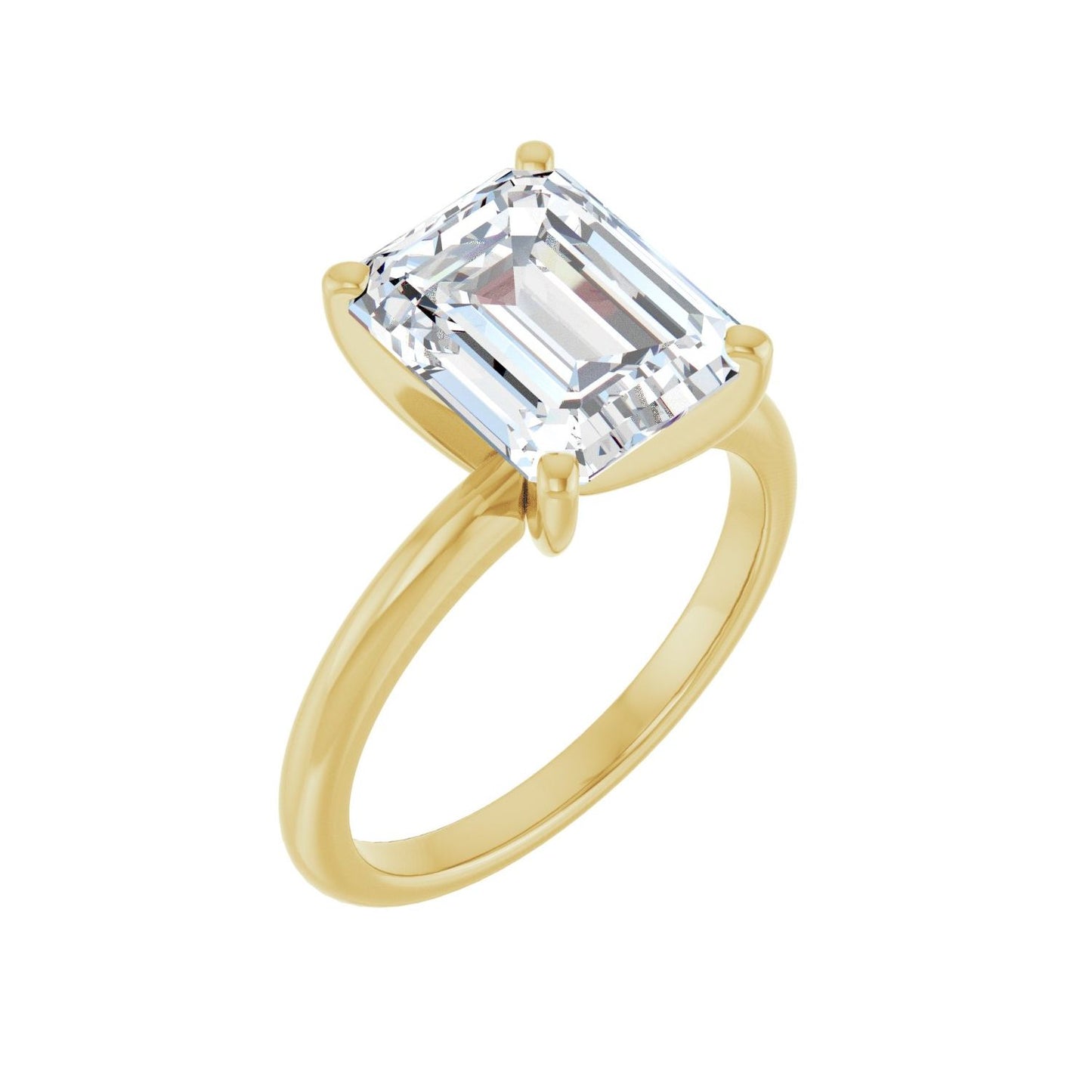 Emerald Engagement Ring | Metal Type=14K Yellow Gold | Center Stone Size=3 CT | Image 1