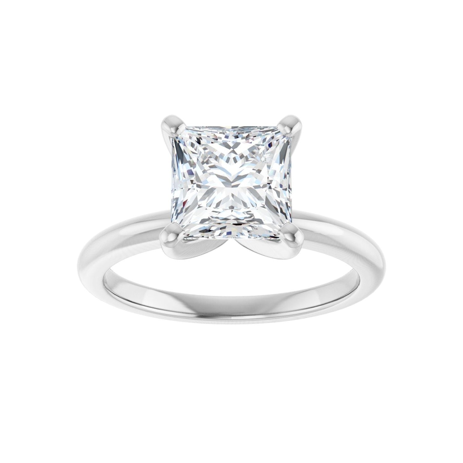 Square Engagement Ring | Metal Type=14K White Gold | Center Stone Size=2 CT | Image 3