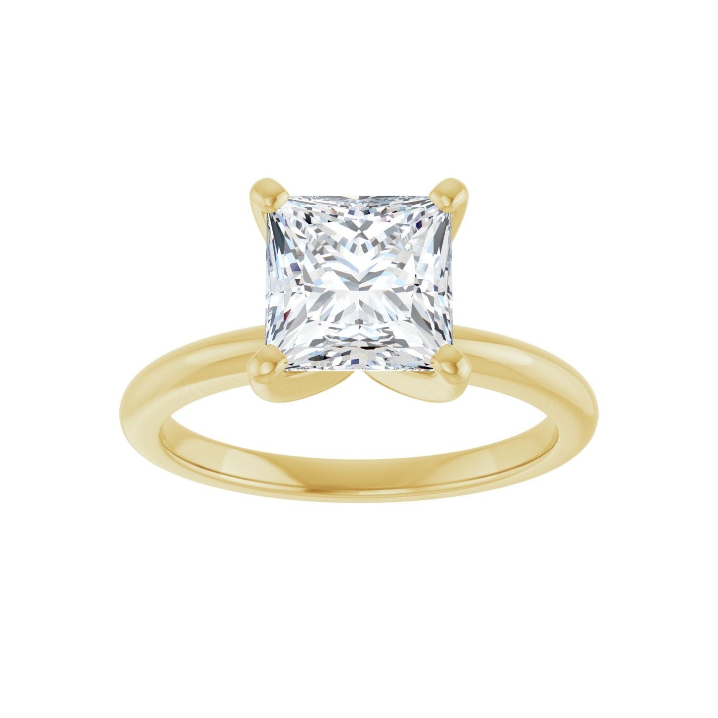 Square Engagement Ring | Metal Type=14K Yellow Gold | Center Stone Size=2 CT | Image 3
