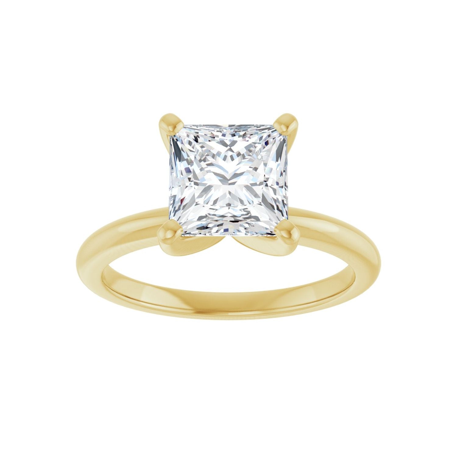 Square Engagement Ring | Metal Type=14K Yellow Gold | Center Stone Size=2 CT | Image 3