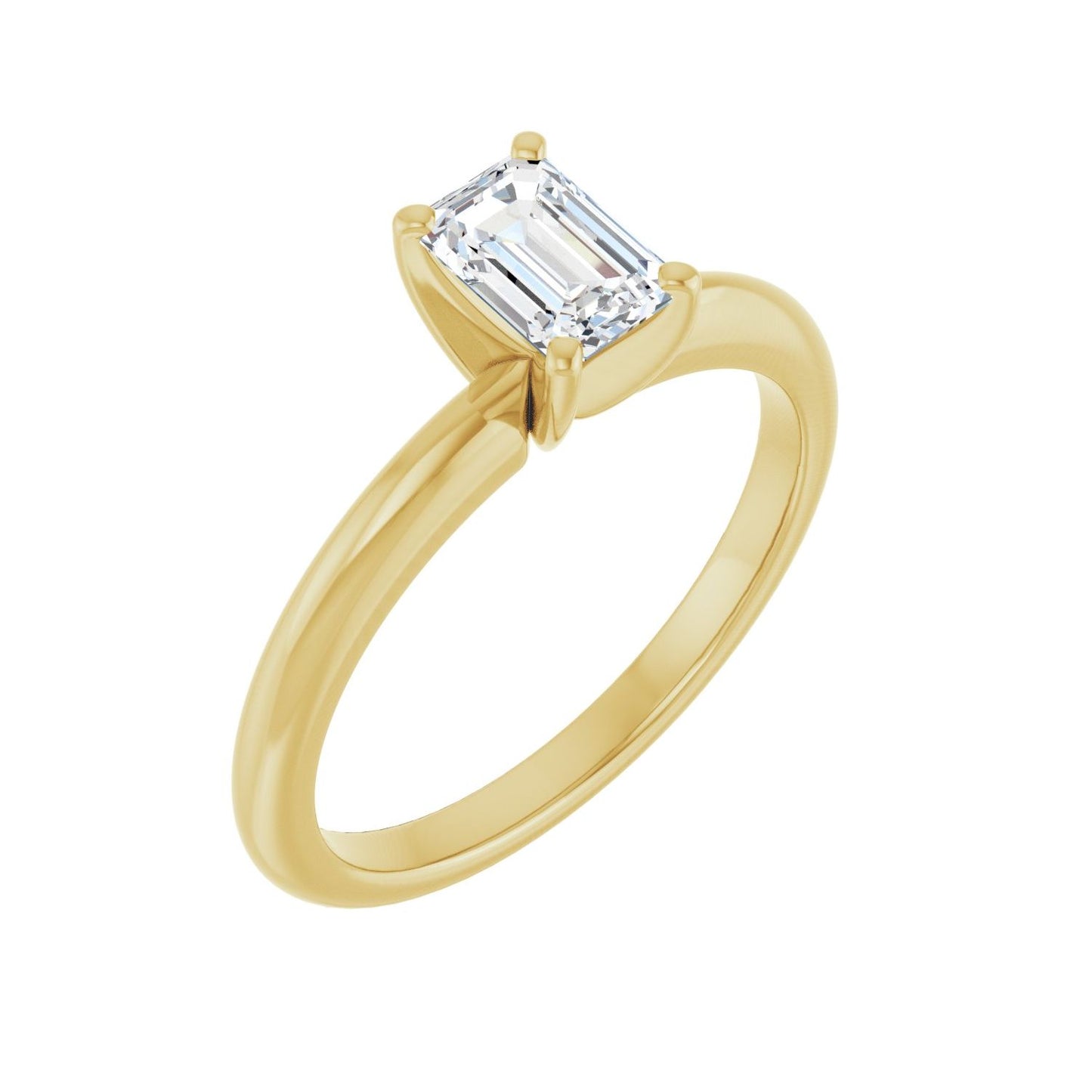 Emerald Engagement Ring | Metal Type=14K Yellow Gold | Center Stone Size=1 CT | Image 1