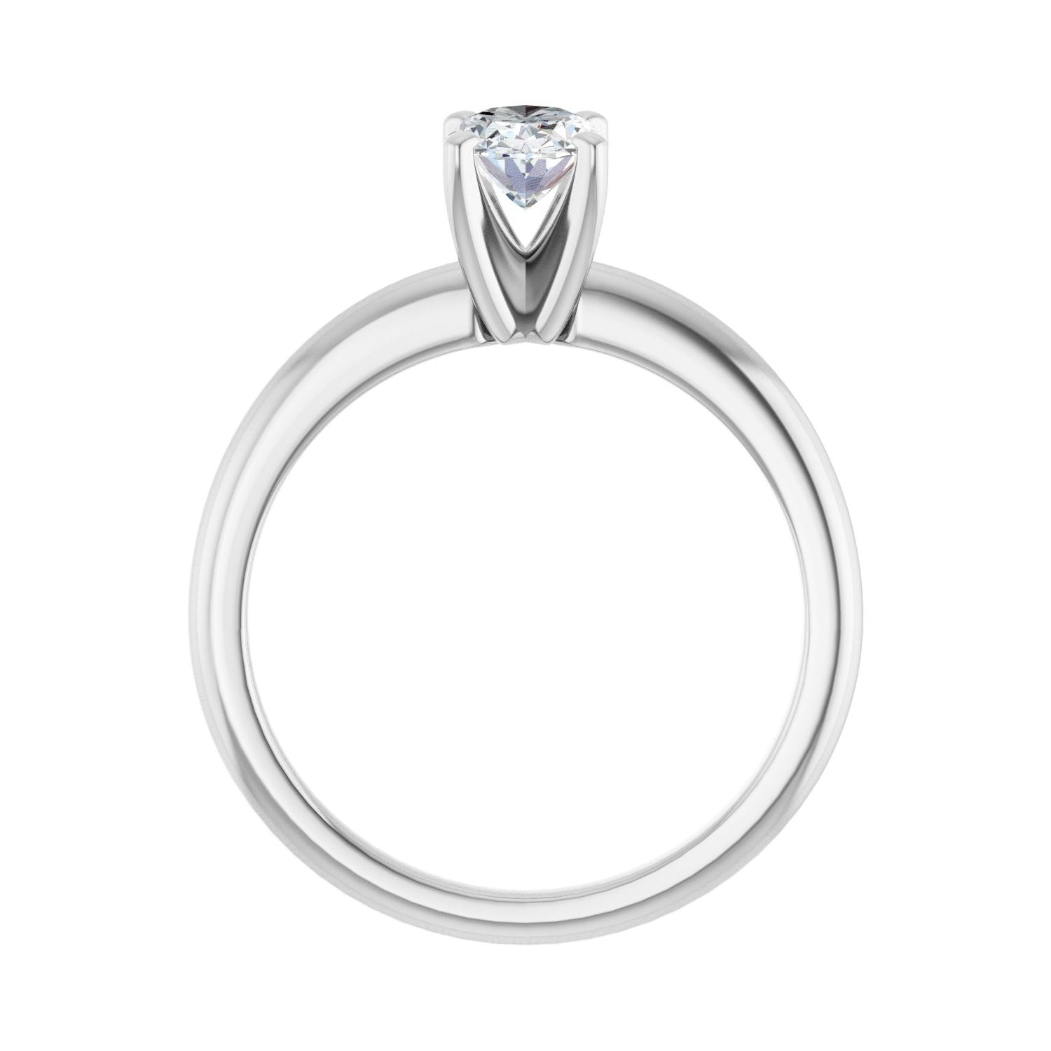 Oval Engagement Ring | Metal Type=14K White Gold | Center Stone Size=1 CT | Image 2