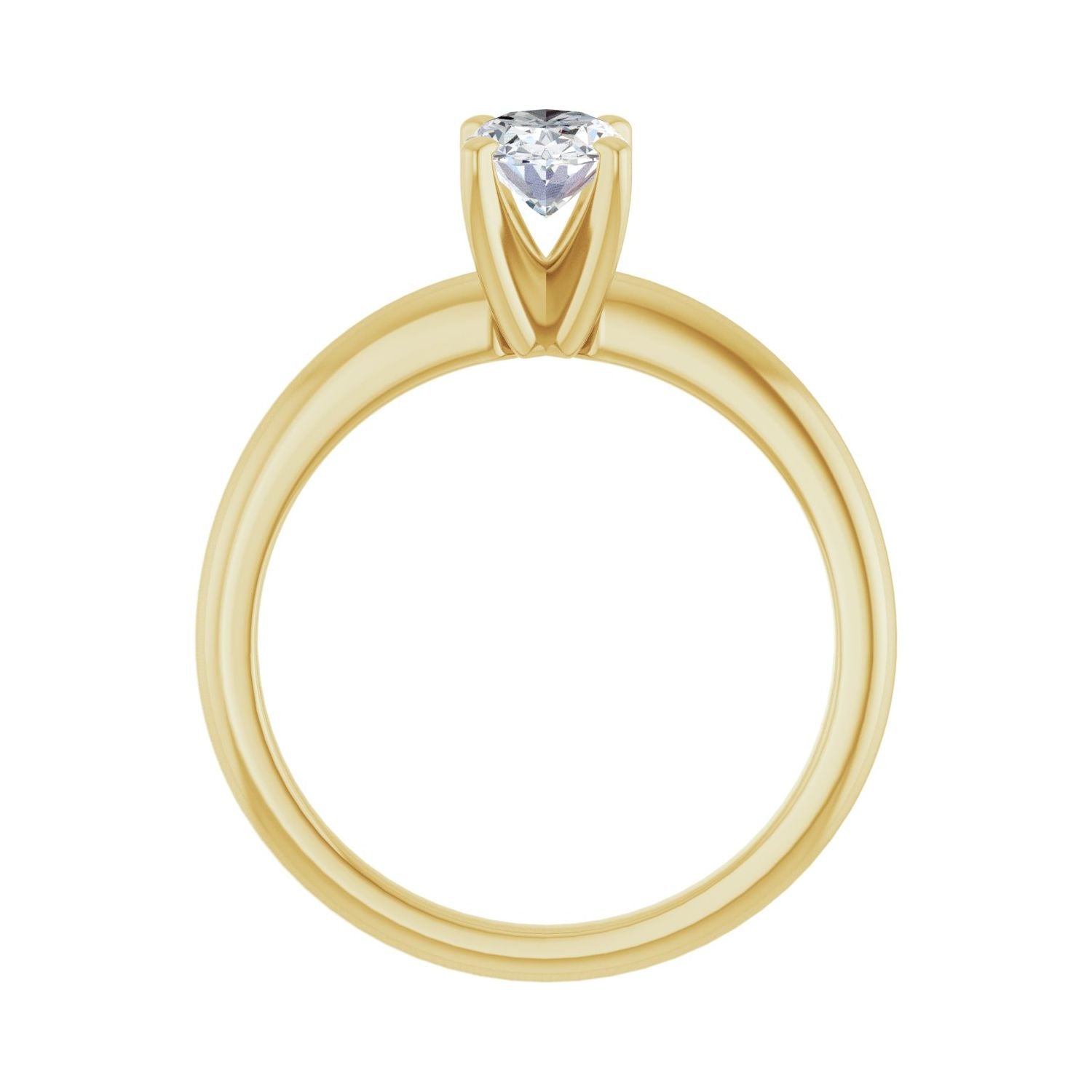 Oval Engagement Ring | Metal Type=14K Yellow Gold | Center Stone Size=1 CT | Image 2