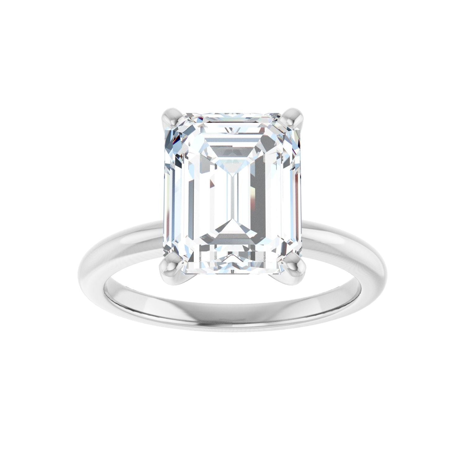 Emerald Engagement Ring | Metal Type=14K White Gold | Center Stone Size=3 CT | Image 3