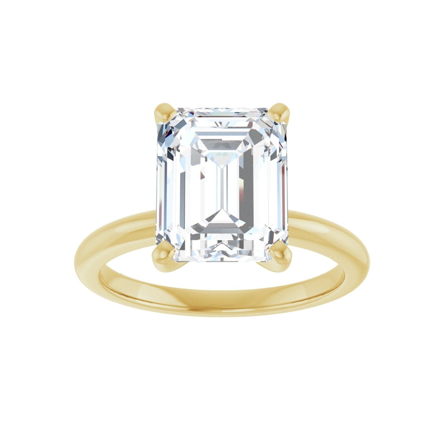 Emerald Engagement Ring | Metal Type=14K Yellow Gold | Center Stone Size=3 CT | Image 3