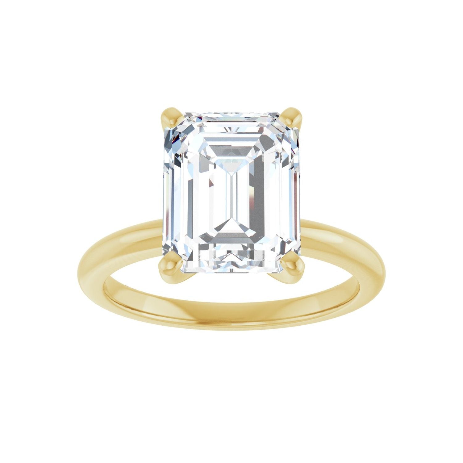 Emerald Engagement Ring | Metal Type=14K Yellow Gold | Center Stone Size=3 CT | Image 3