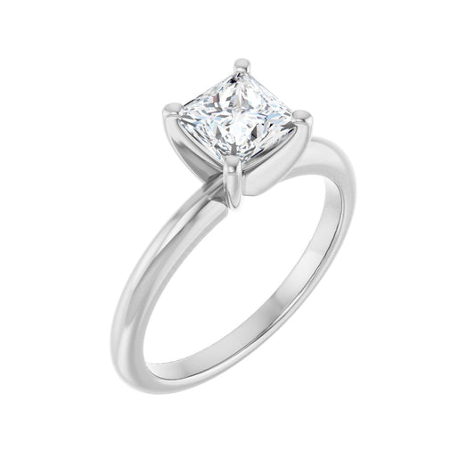Square Engagement Ring | Metal Type=14K White Gold | Center Stone Size=1 CT | Image 1