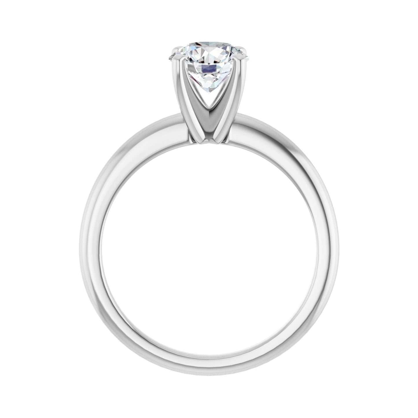 Round Engagement Ring | Metal Type=14K White Gold | Center Stone Size=1 CT | Image 2