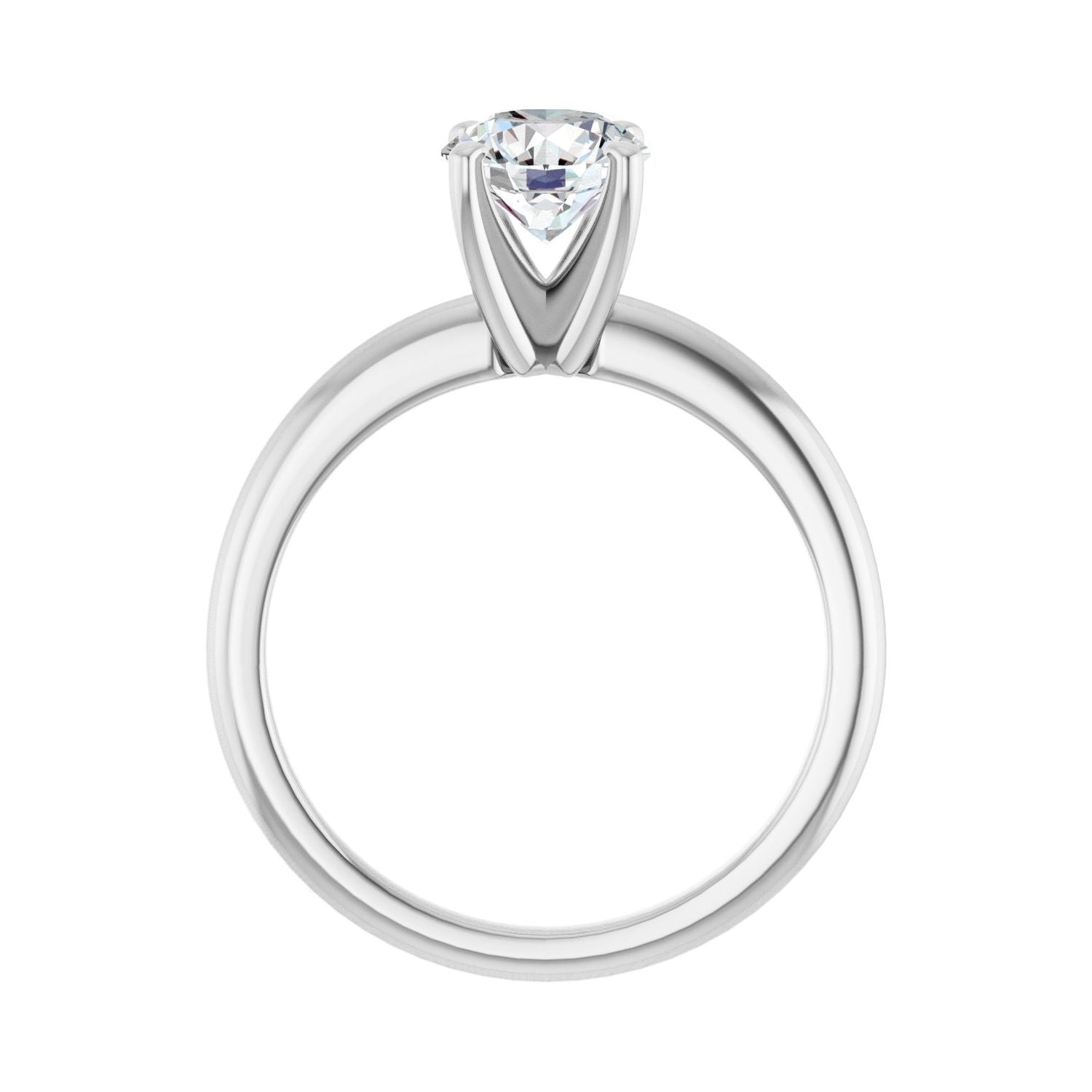 Round Engagement Ring | Metal Type=14K White Gold | Center Stone Size=1 CT | Image 2