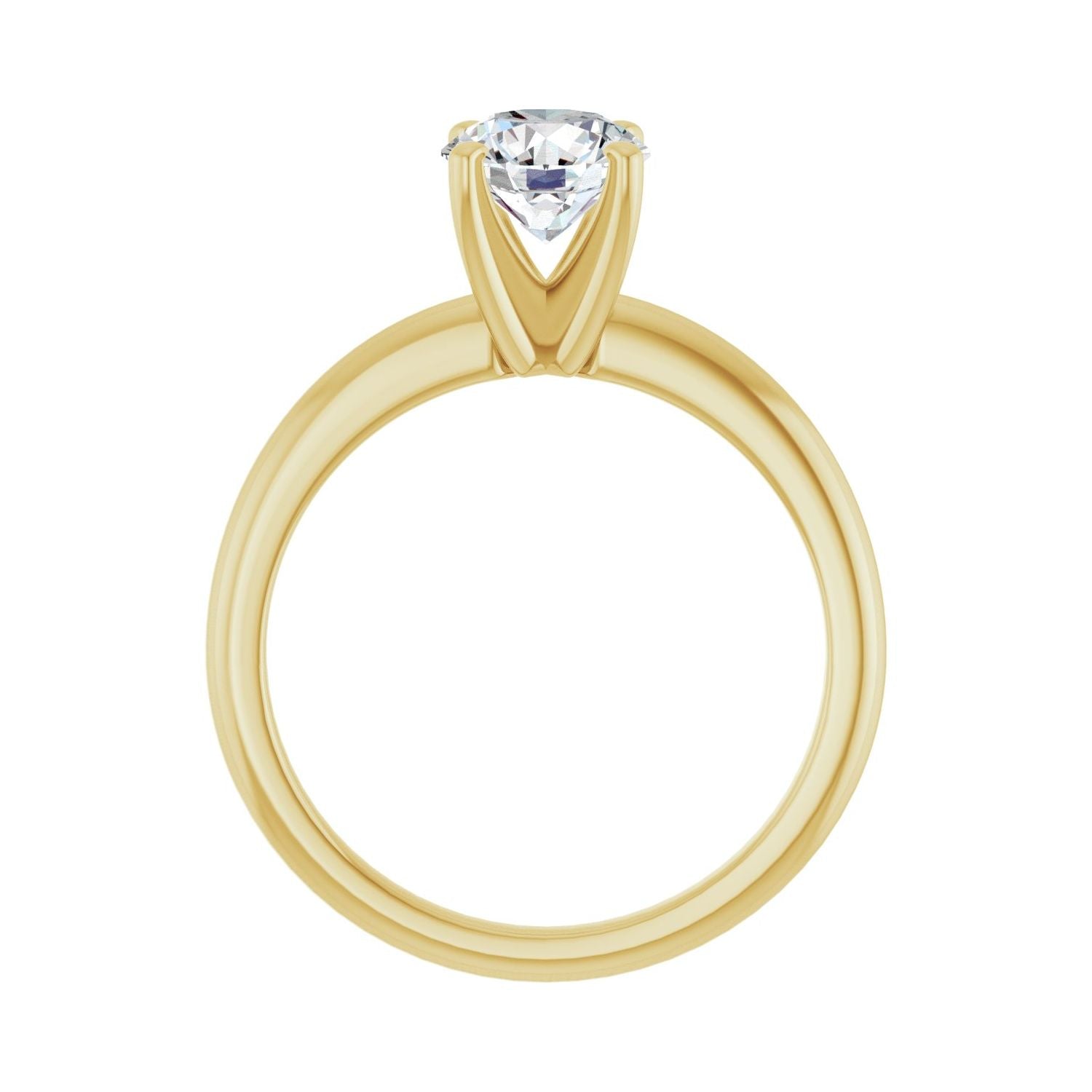 Round Engagement Ring | Metal Type=14K Yellow Gold | Center Stone Size=1 CT | Image 2