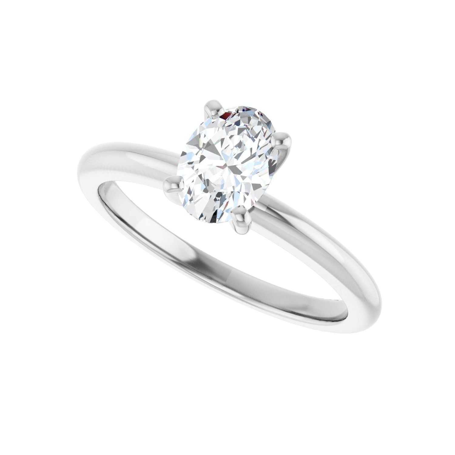 Oval Engagement Ring | Metal Type=14K White Gold | Center Stone Size=1 CT | Image 5