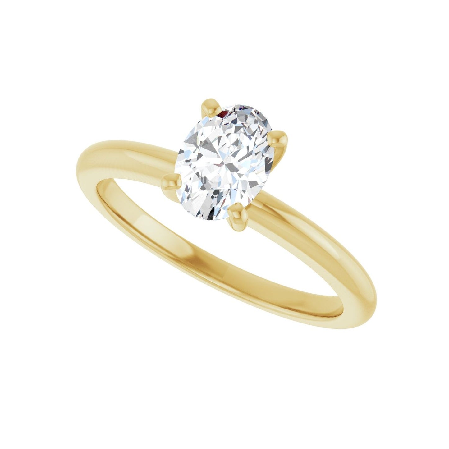 Oval Engagement Ring | Metal Type=14K Yellow Gold | Center Stone Size=1 CT | Image 5