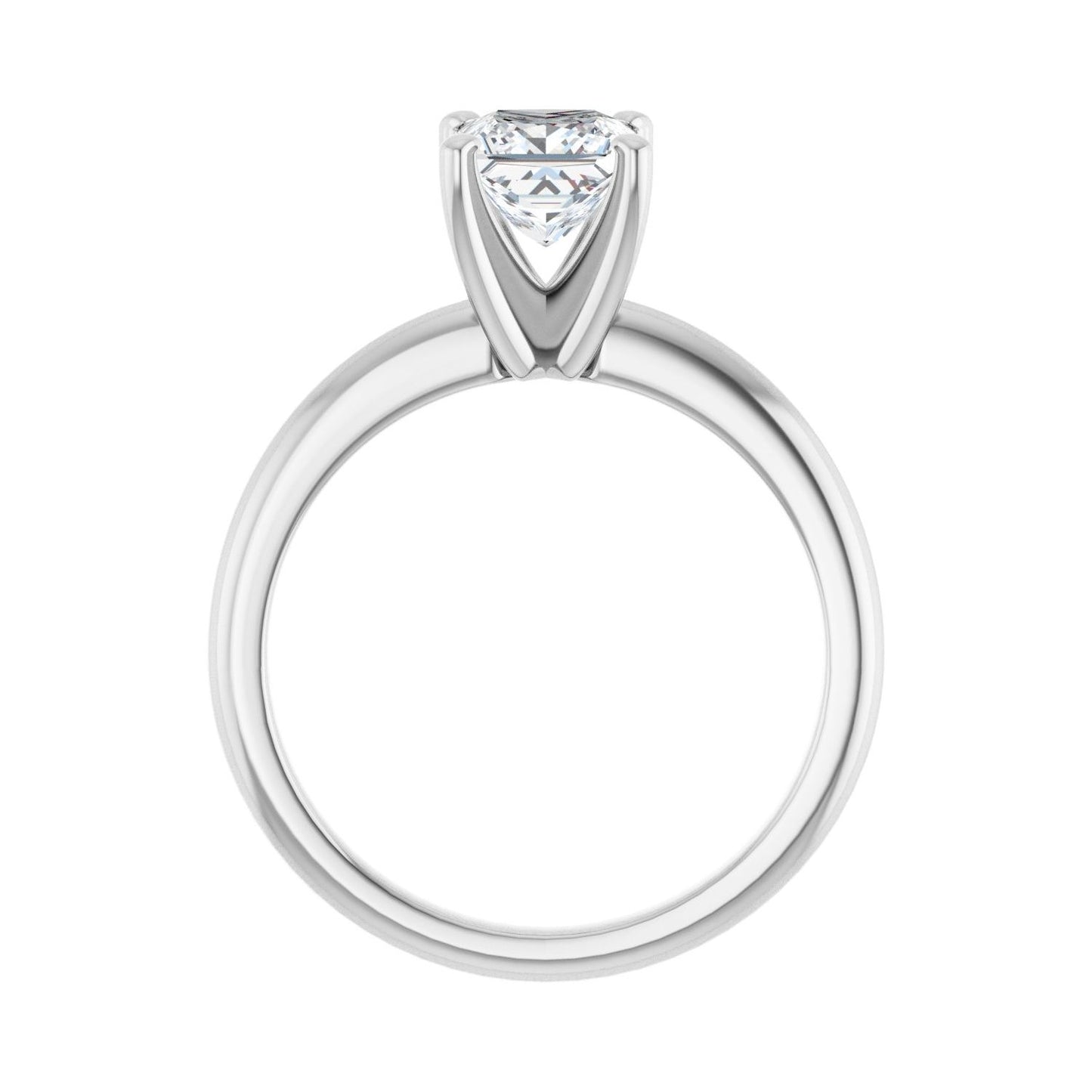 Square Engagement Ring | Metal Type=14K White Gold | Center Stone Size=1 CT | Image 2
