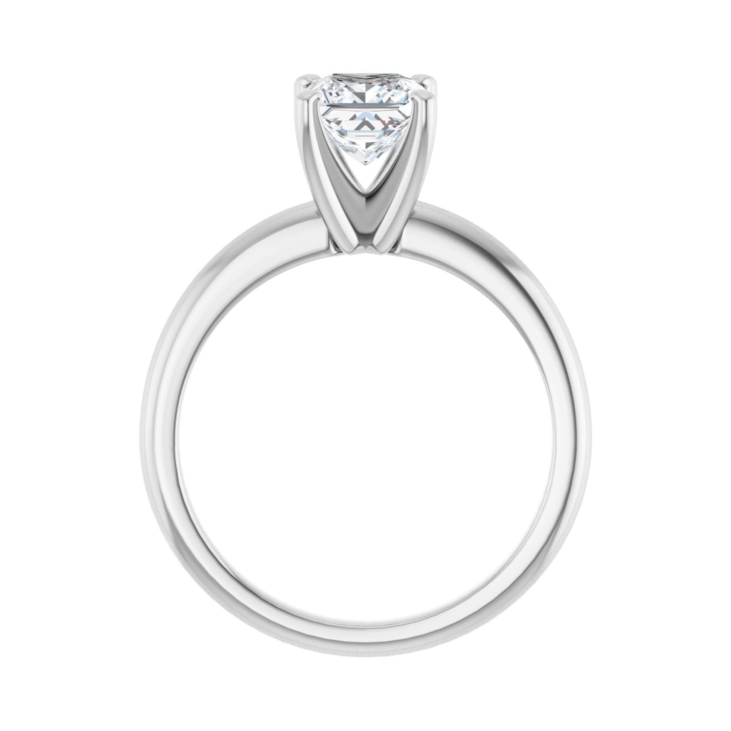 Square Engagement Ring | Metal Type=14K White Gold | Center Stone Size=1 CT | Image 2