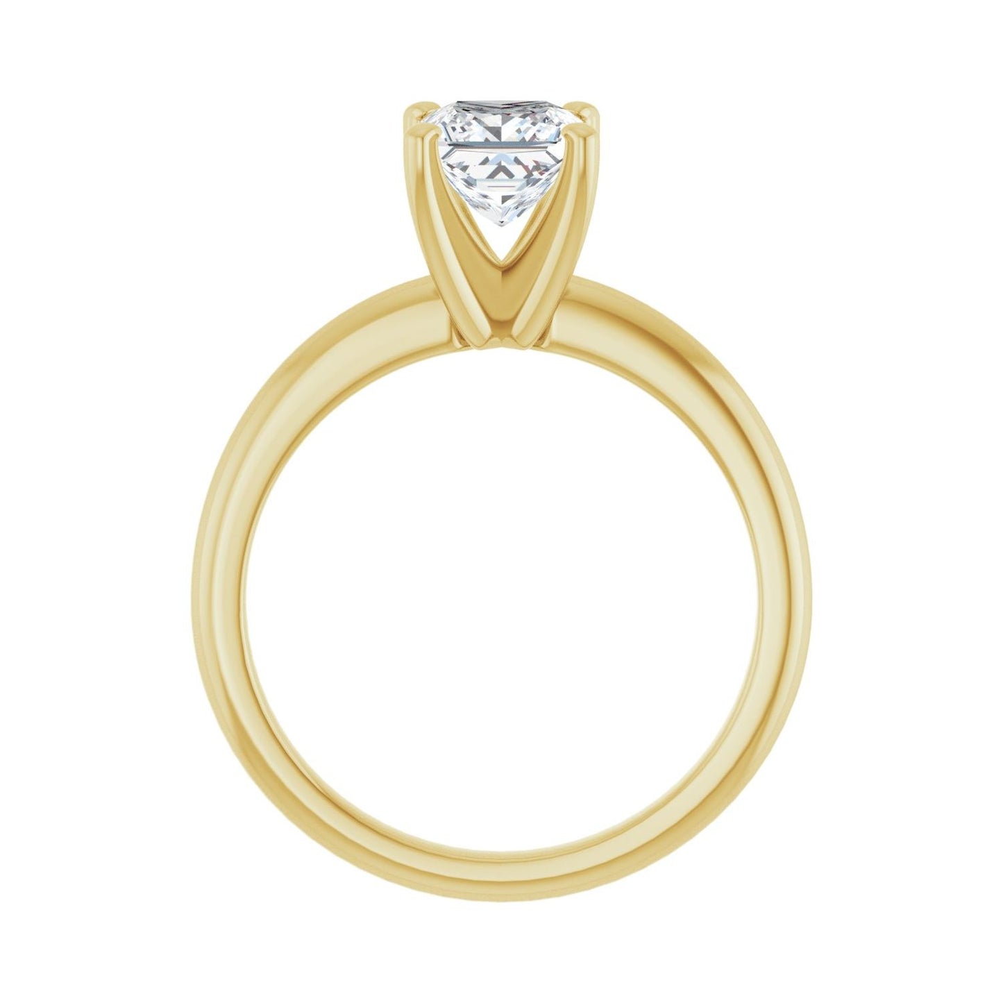 Square Engagement Ring | Metal Type=14K Yellow Gold | Center Stone Size=1 CT | Image 2