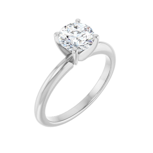 Round Engagement Ring | Metal Type=14K White Gold | Center Stone Size=1 CT | Image 1