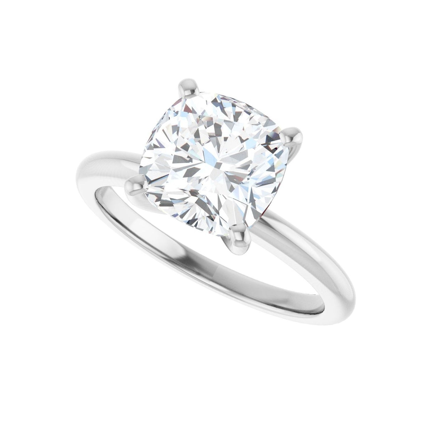 Cushion Engagement Ring | Metal Type=14K White Gold | Center Stone Size=3 CT | Image 5