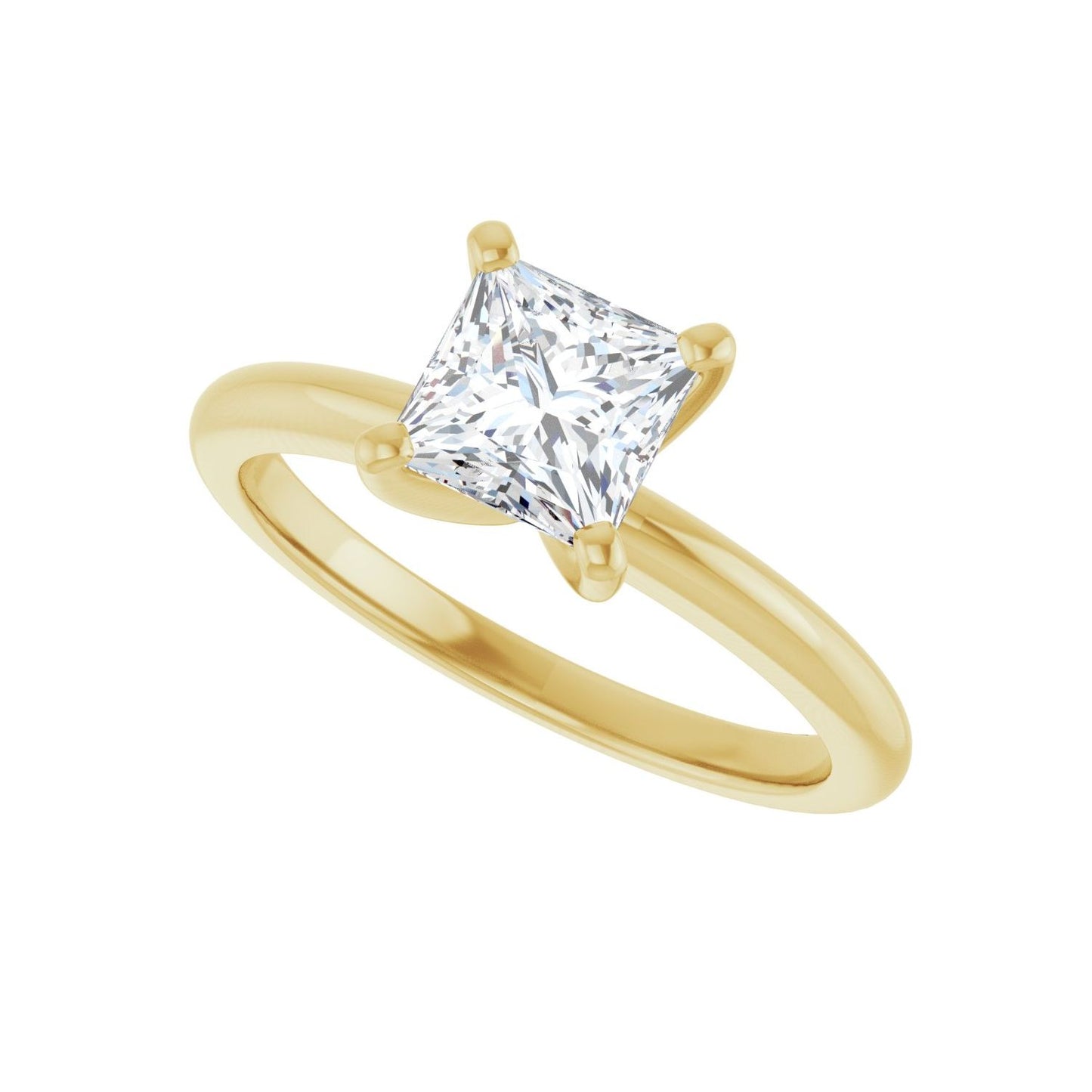 Square Engagement Ring | Metal Type=14K Yellow Gold | Center Stone Size=1 CT | Image 5