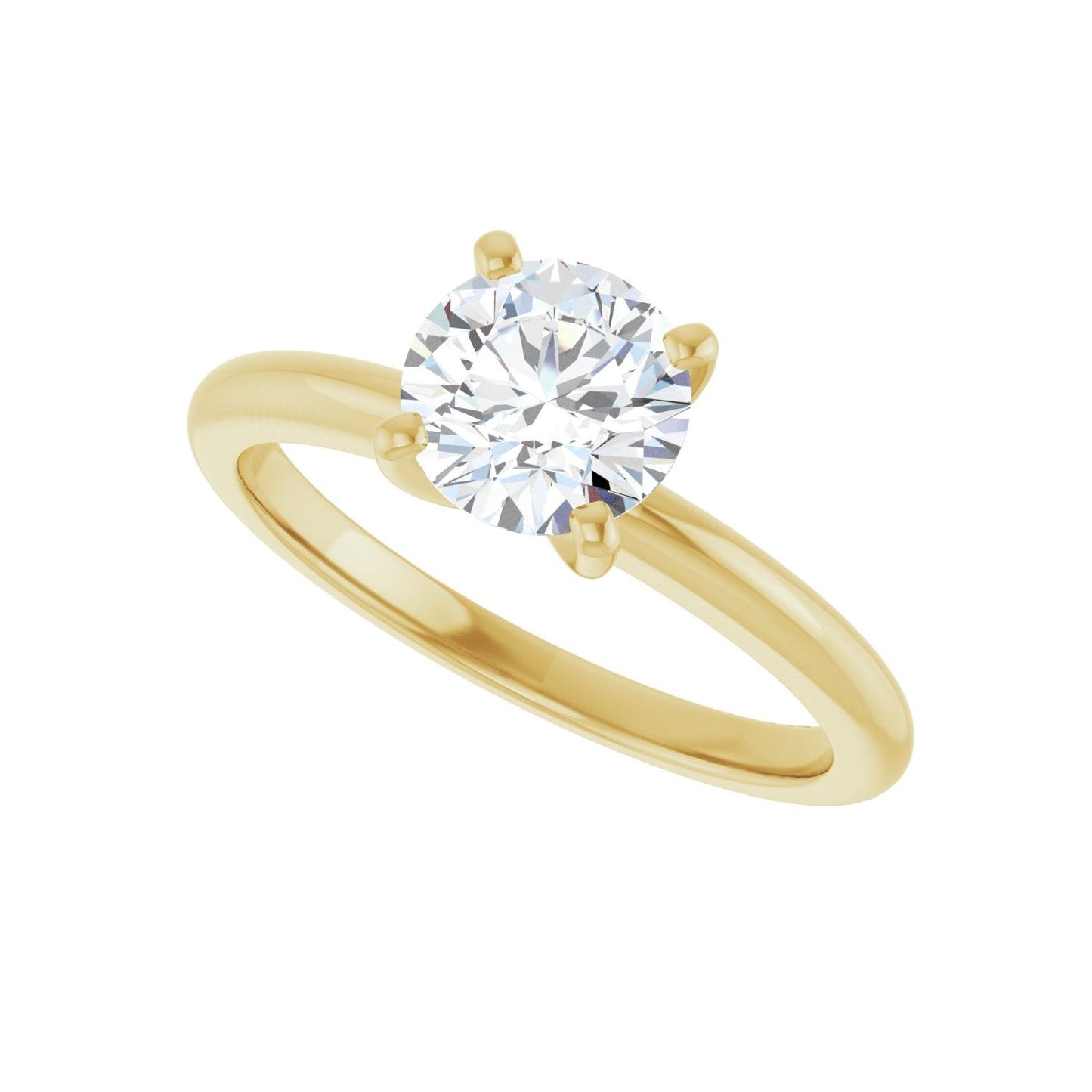 Round Engagement Ring | Metal Type=14K Yellow Gold | Center Stone Size=1 CT | Image 5
